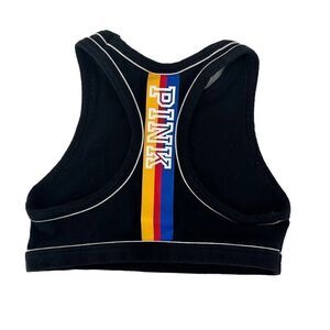 PINK Victorias Secret Crop Bralette Racerback Black Size S Unpadded Wireless Bra